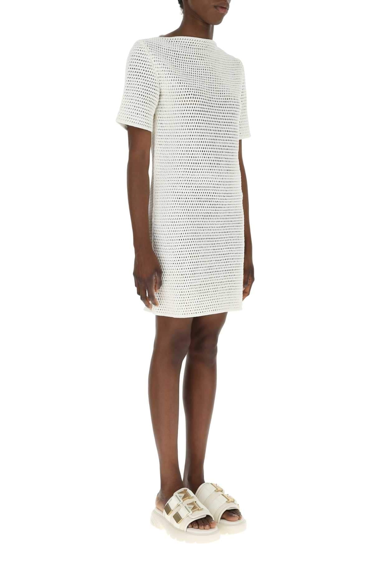 Bottega Veneta Women Ivory Crochet Dress DestGlow