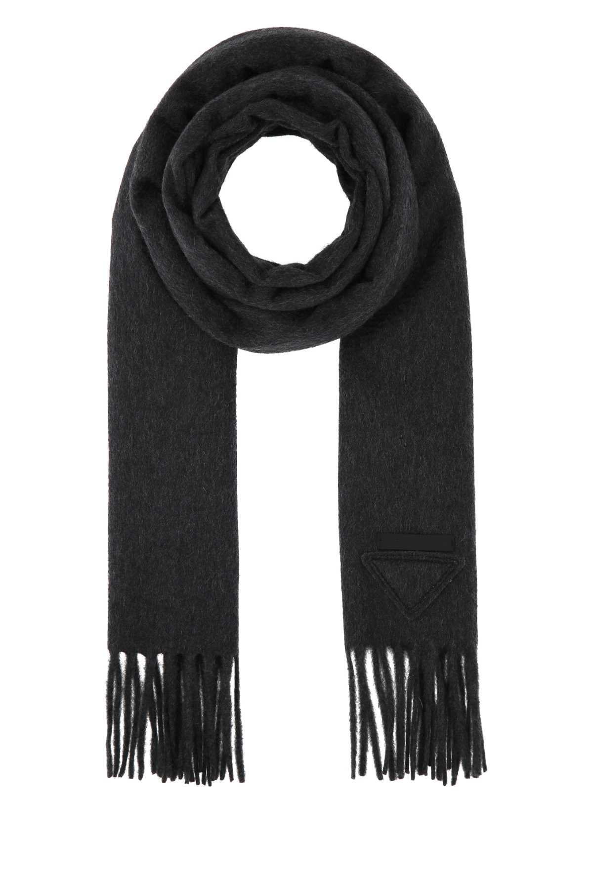 Prada Women Charcoal Cashmere Scarf DestGlow