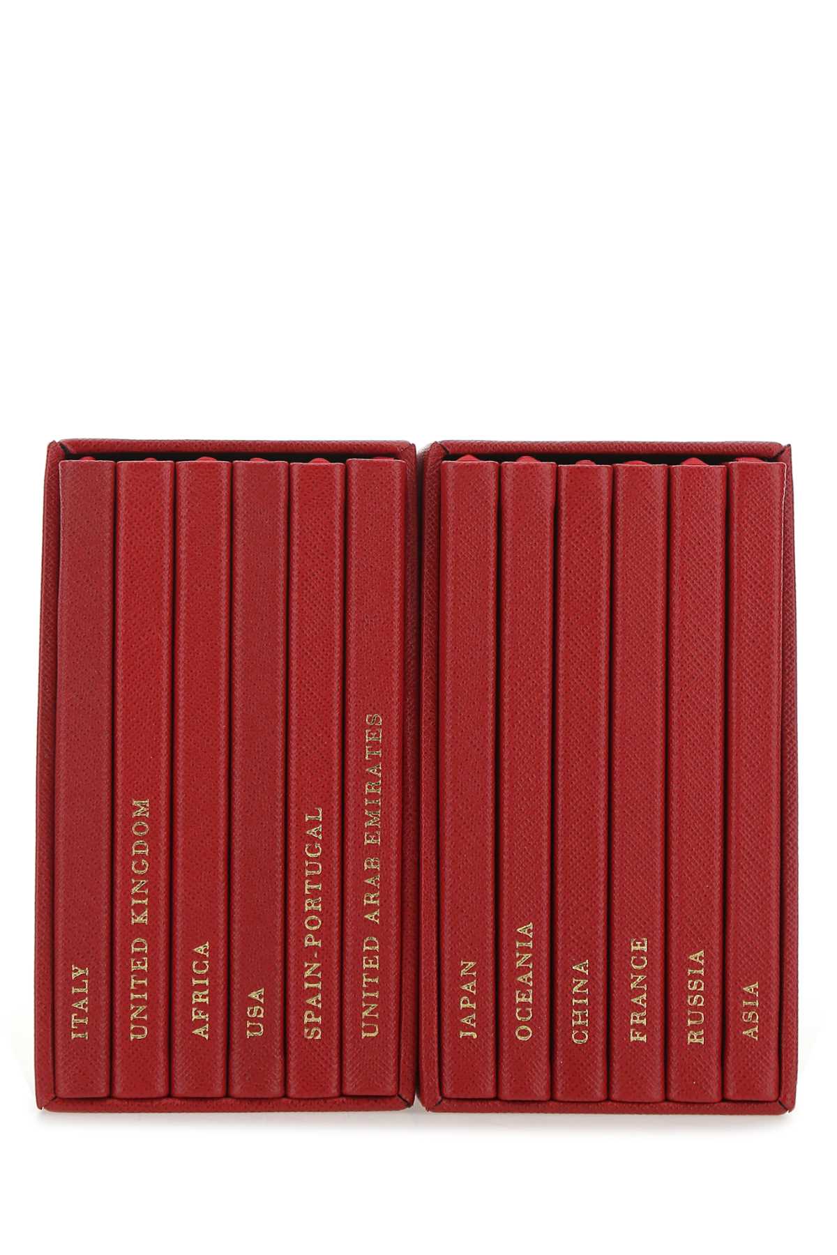 Prada Unisex Red Leather Notebook Set DestGlow
