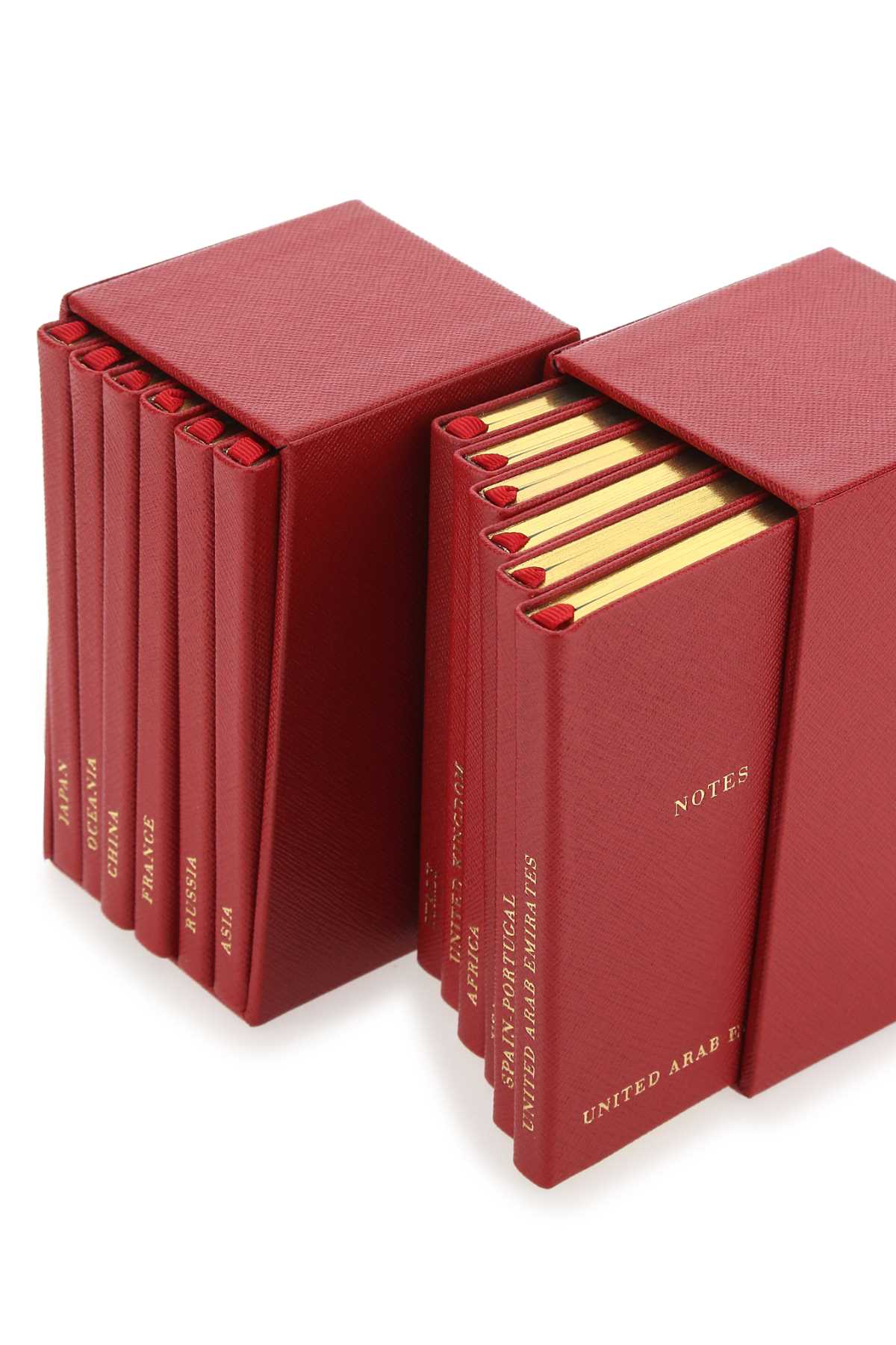 Prada Unisex Red Leather Notebook Set DestGlow