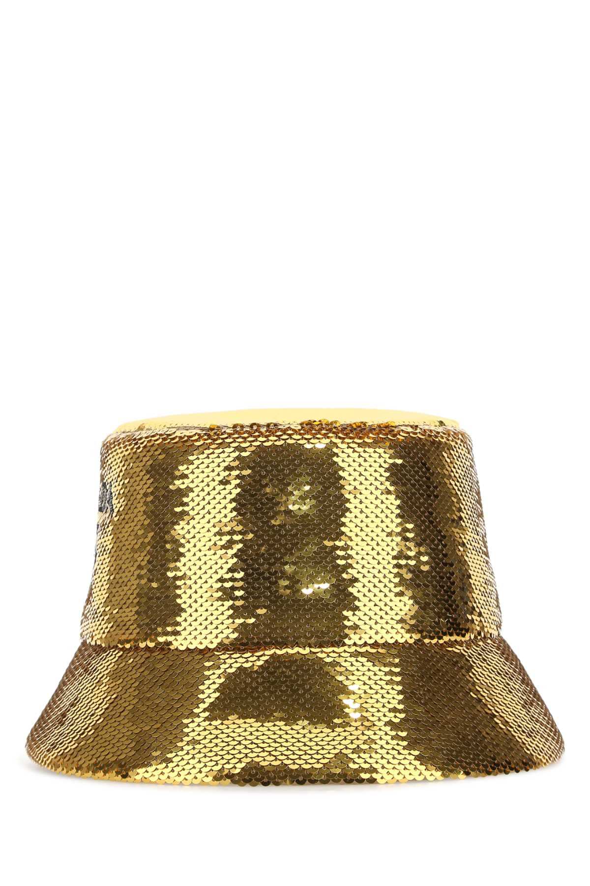 Prada Women Gold Sequins Bucket Hat DestGlow