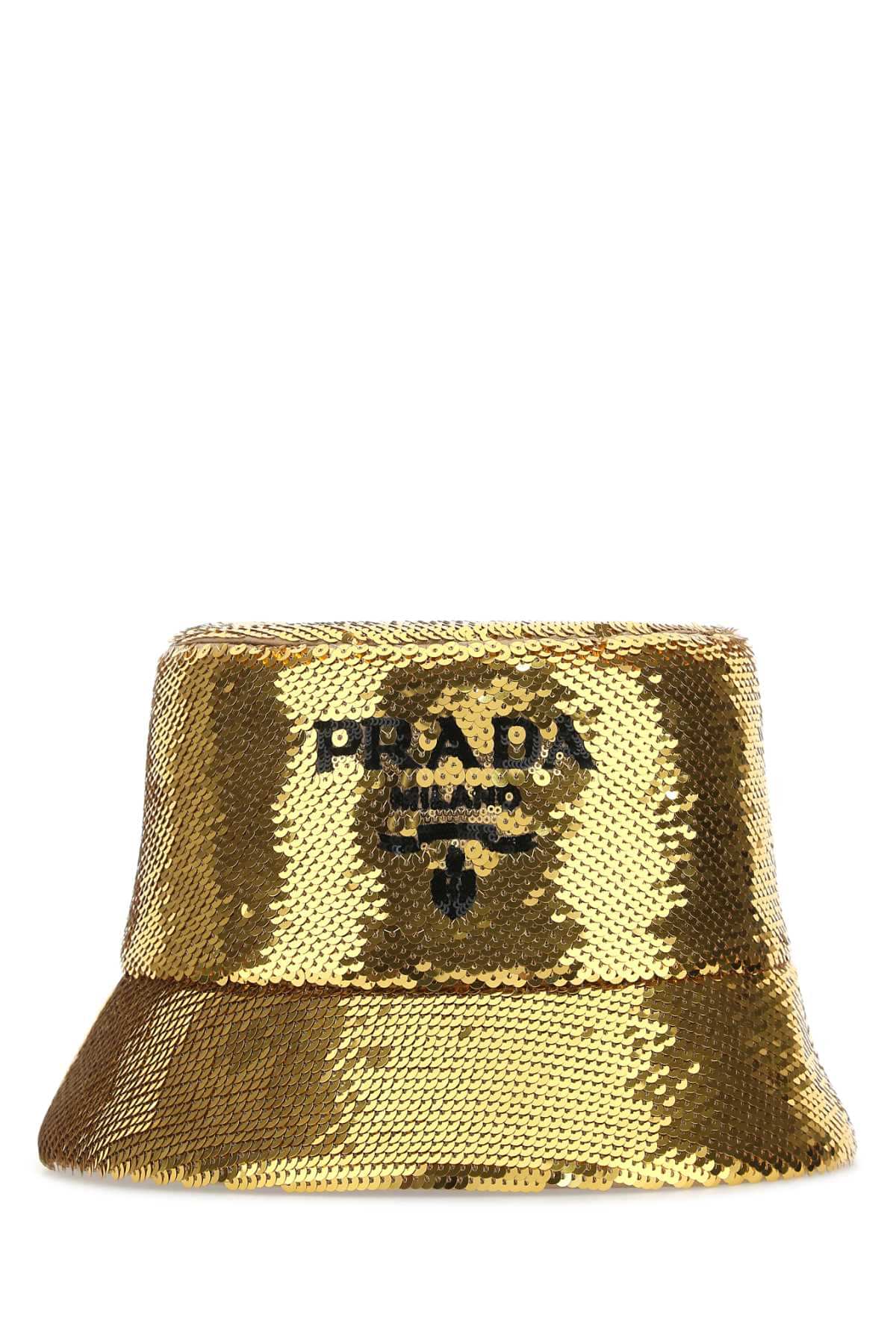 Prada Women Gold Sequins Bucket Hat DestGlow