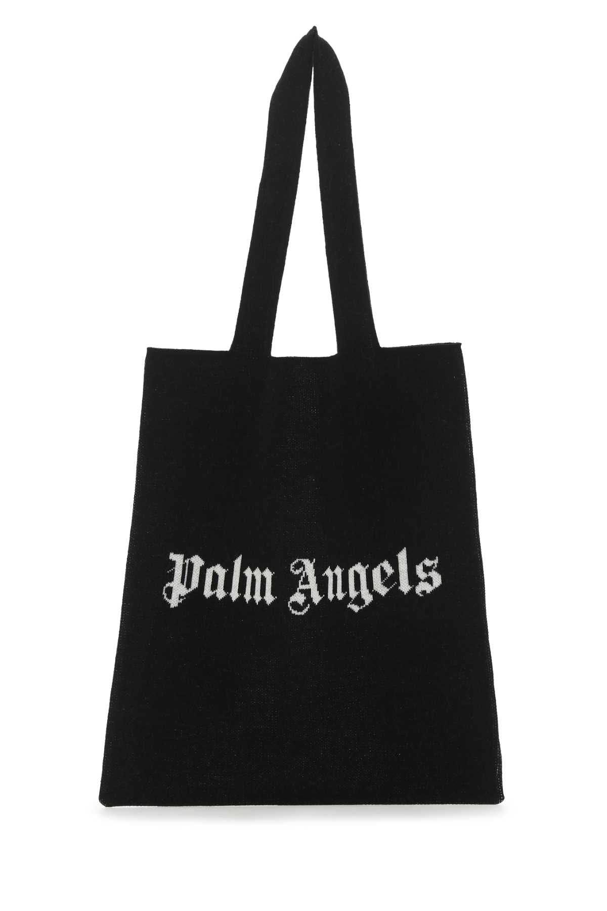 Palm Angels Men Black Wool Blend Shopping Bag DestGlow