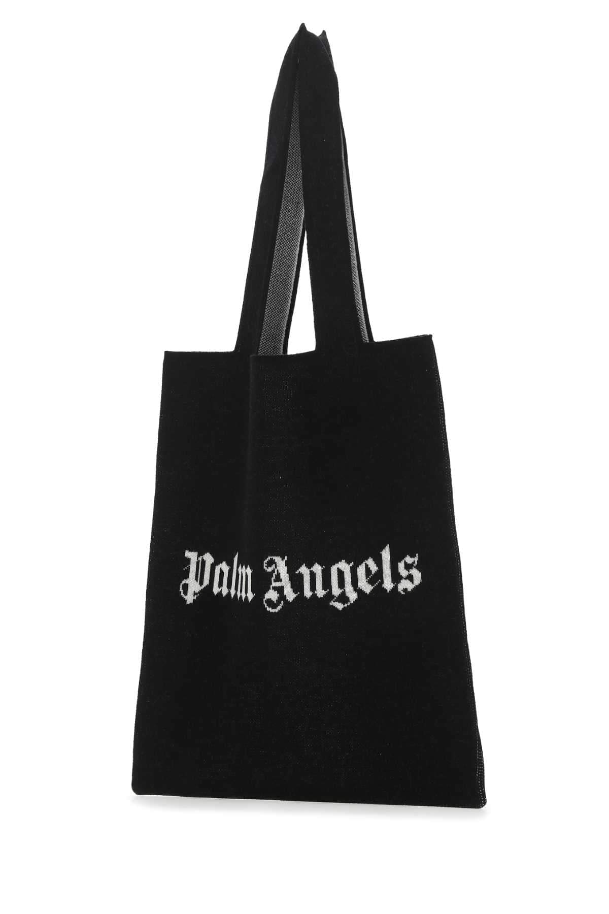 Palm Angels Men Black Wool Blend Shopping Bag DestGlow