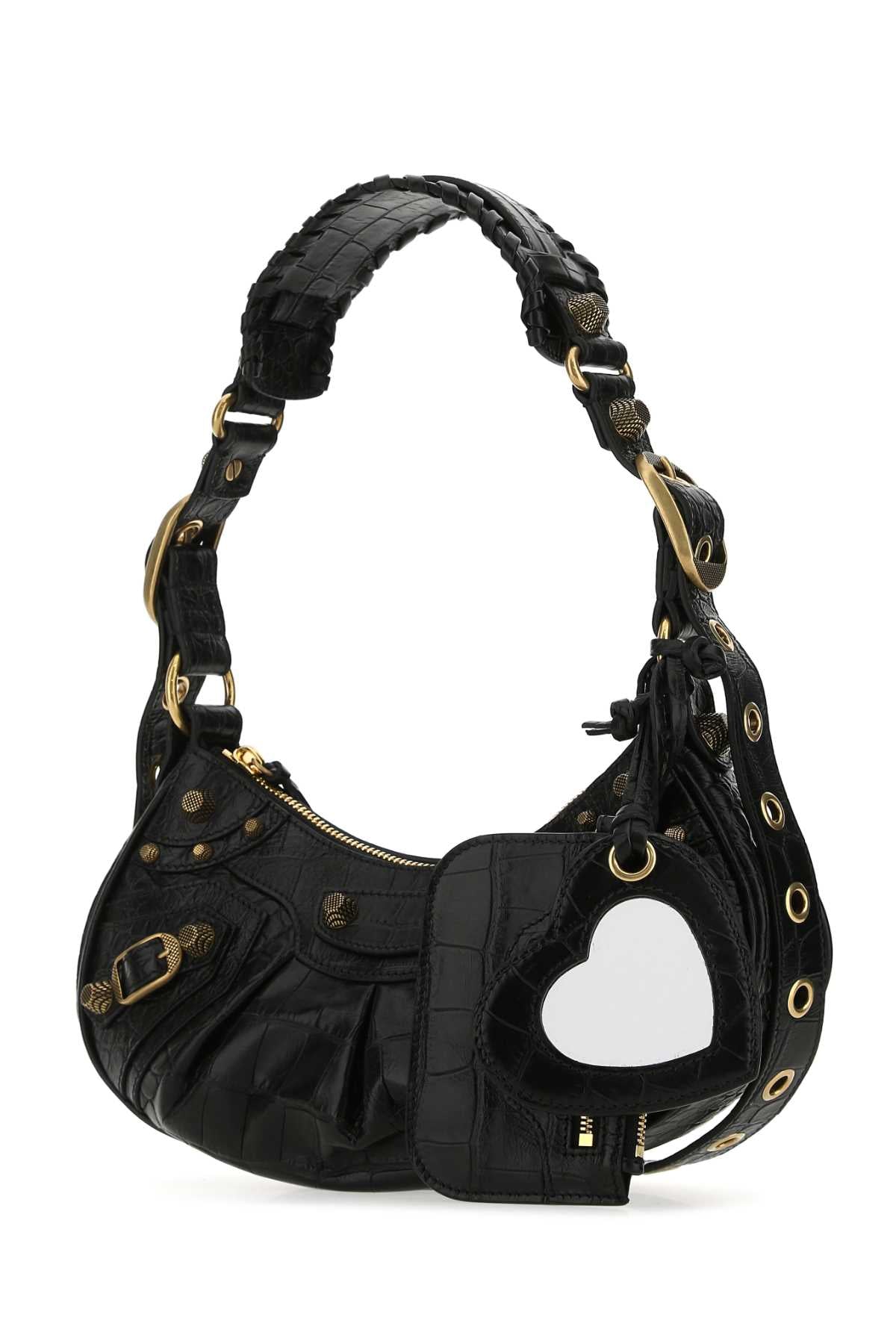 Balenciaga Women Black Leather Le Cagole Xs Shoulder Bag by Luosophy