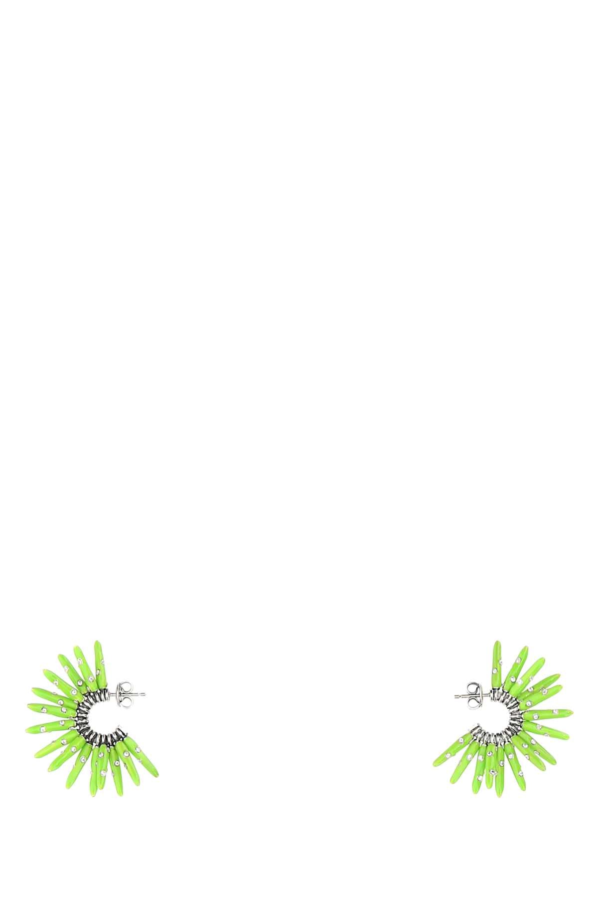 Bottega Veneta Women Acid Green 925 Silver Cone Earrings DestGlow