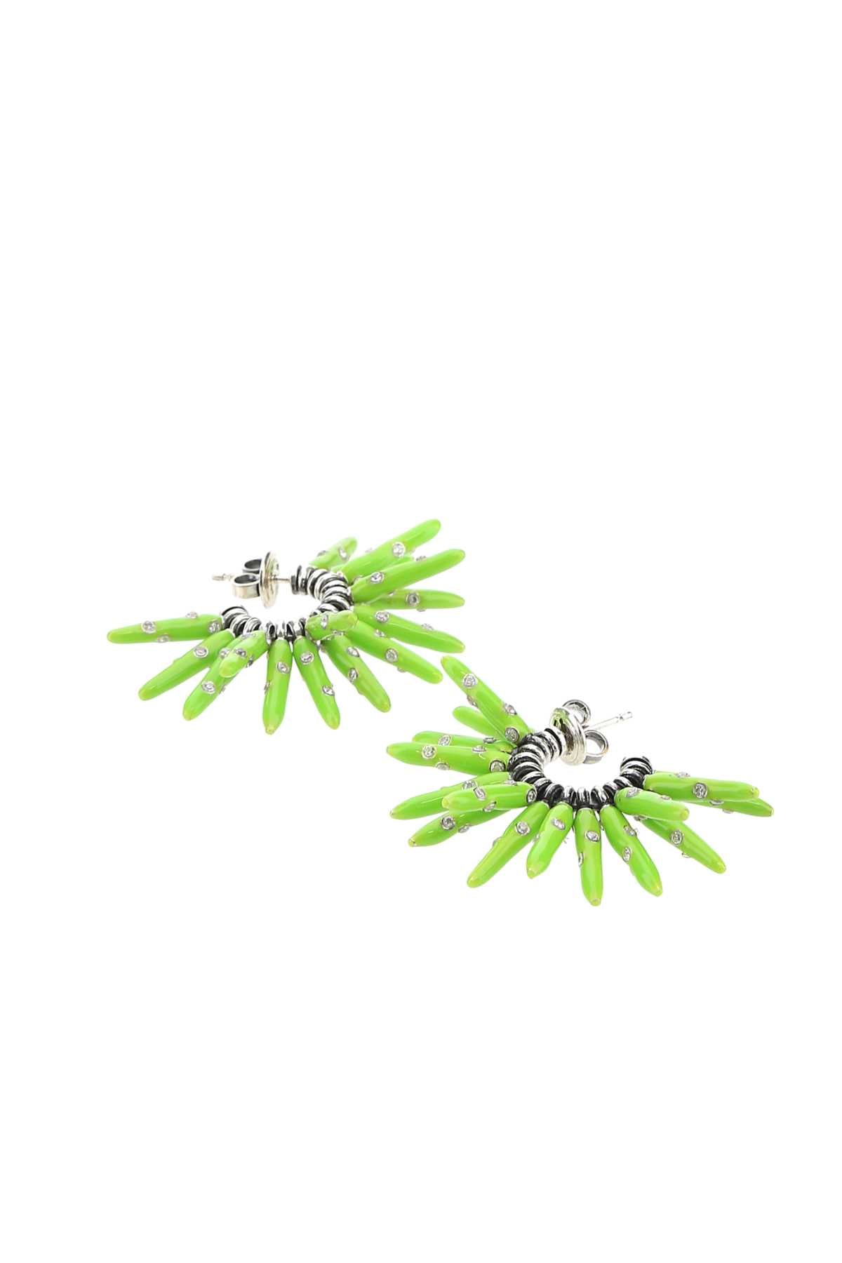 Bottega Veneta Women Acid Green 925 Silver Cone Earrings DestGlow