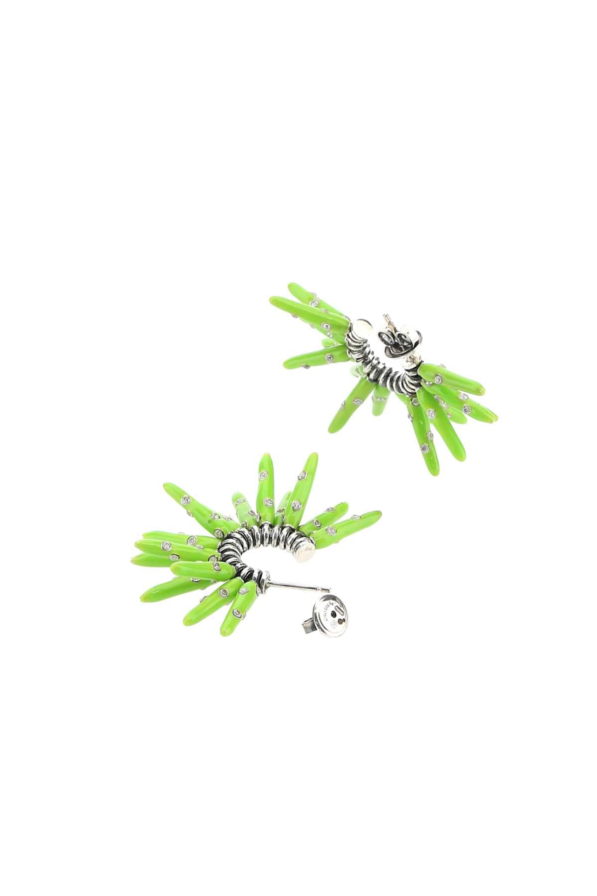 Bottega Veneta Women Acid Green 925 Silver Cone Earrings DestGlow