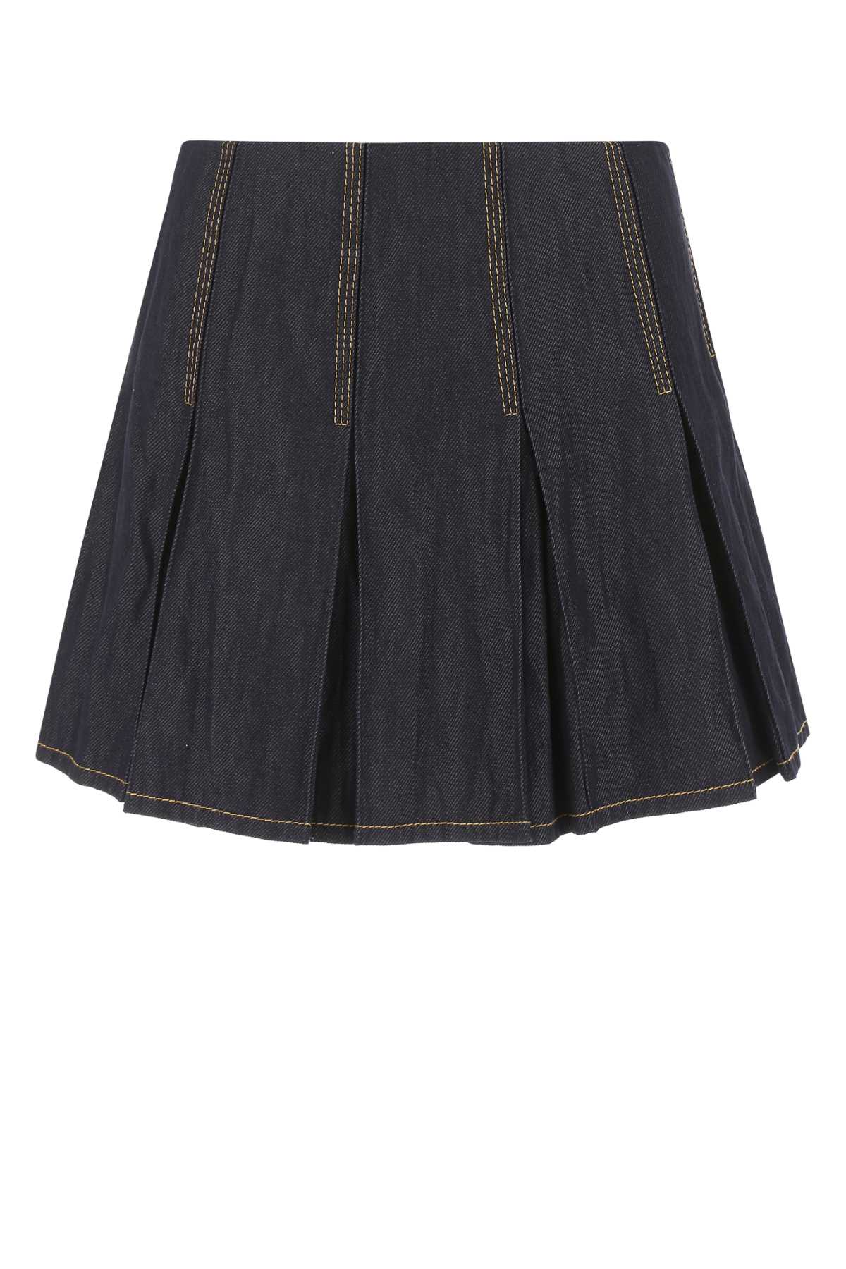 Bottega Veneta Women Dark Blue Denim Mini Skirt DestGlow