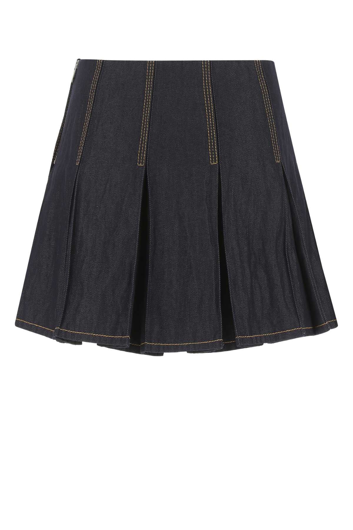 Bottega Veneta Women Dark Blue Denim Mini Skirt by Luosophy