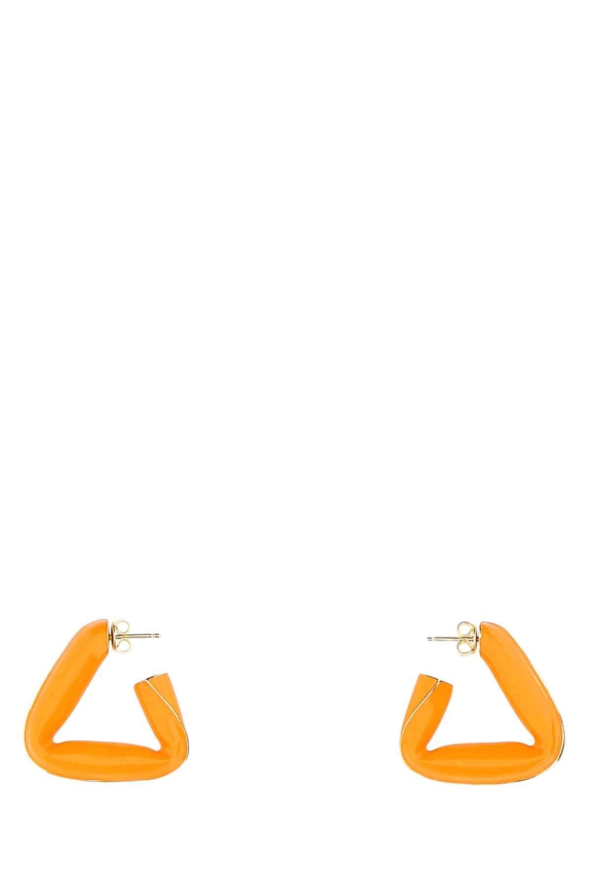 Bottega Veneta Women Orange 925 Silver Fold Earrings DestGlow
