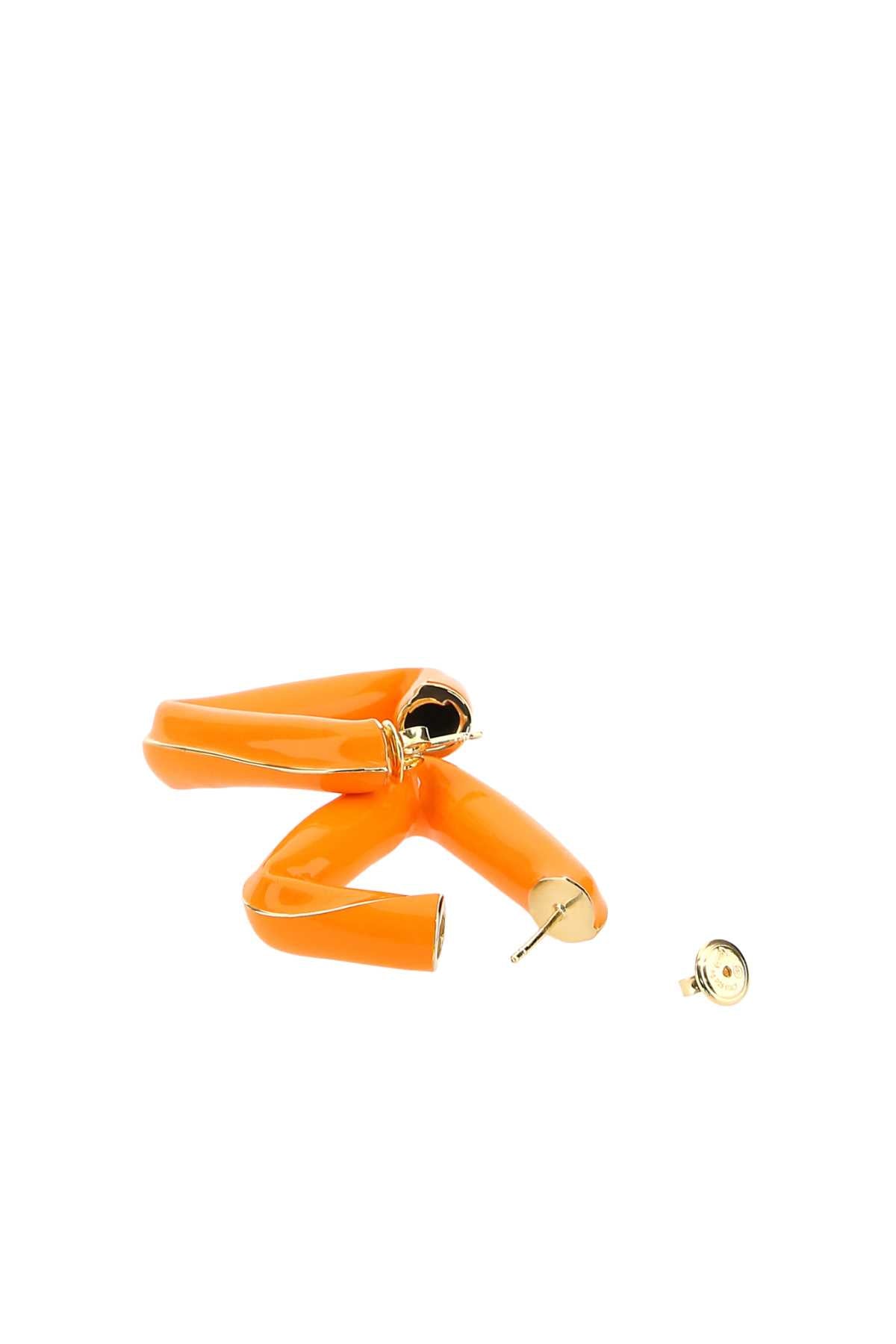 Bottega Veneta Women Orange 925 Silver Fold Earrings DestGlow
