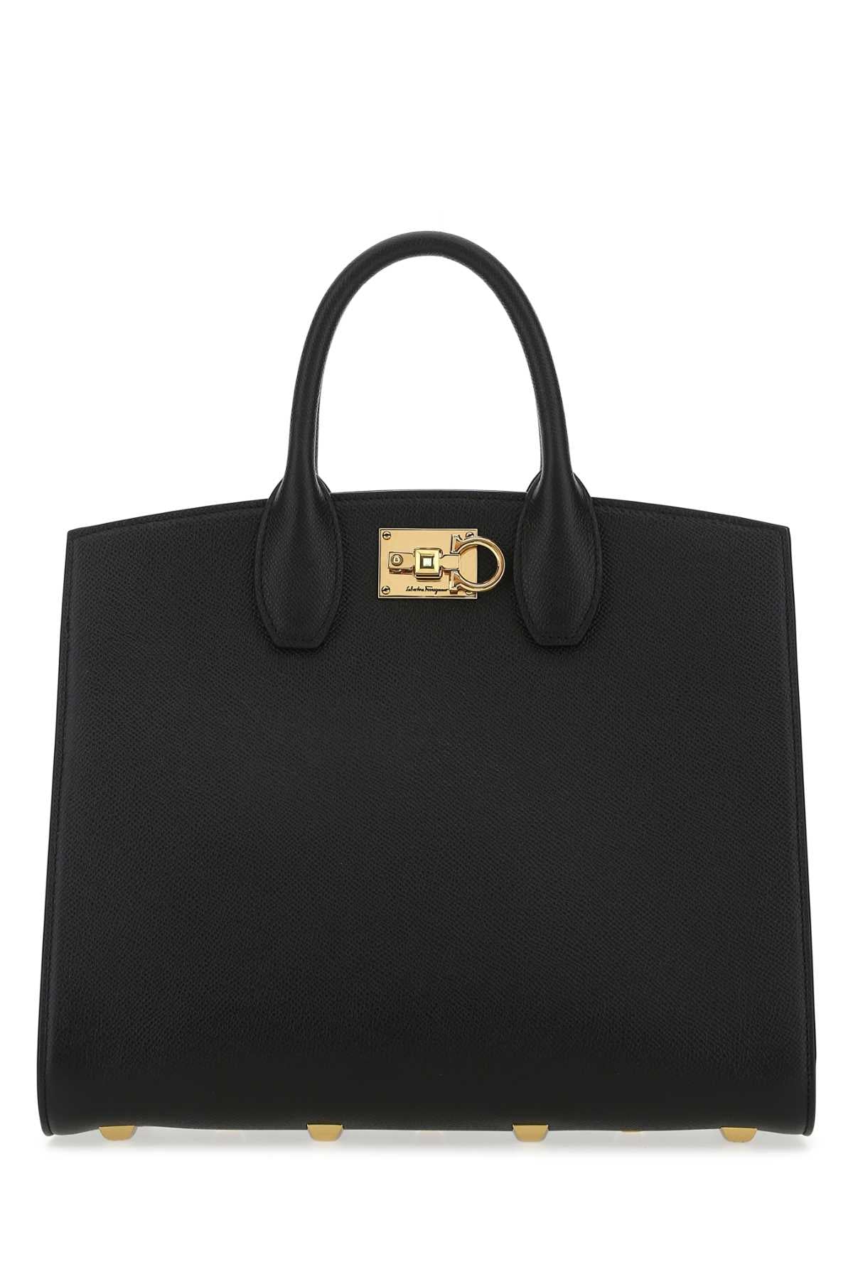 Salvatore Ferragamo Women Black Leather The Studio Handbag DestGlow