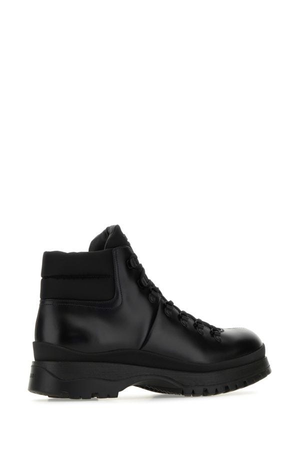 Prada Men Re-Nylon And Leather Brixxen Ankle Boots by Luosophy