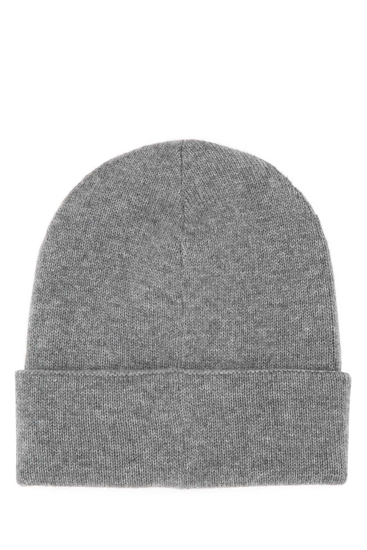Alexander Mcqueen Men Grey Cashmere Beanie Hat DestGlow