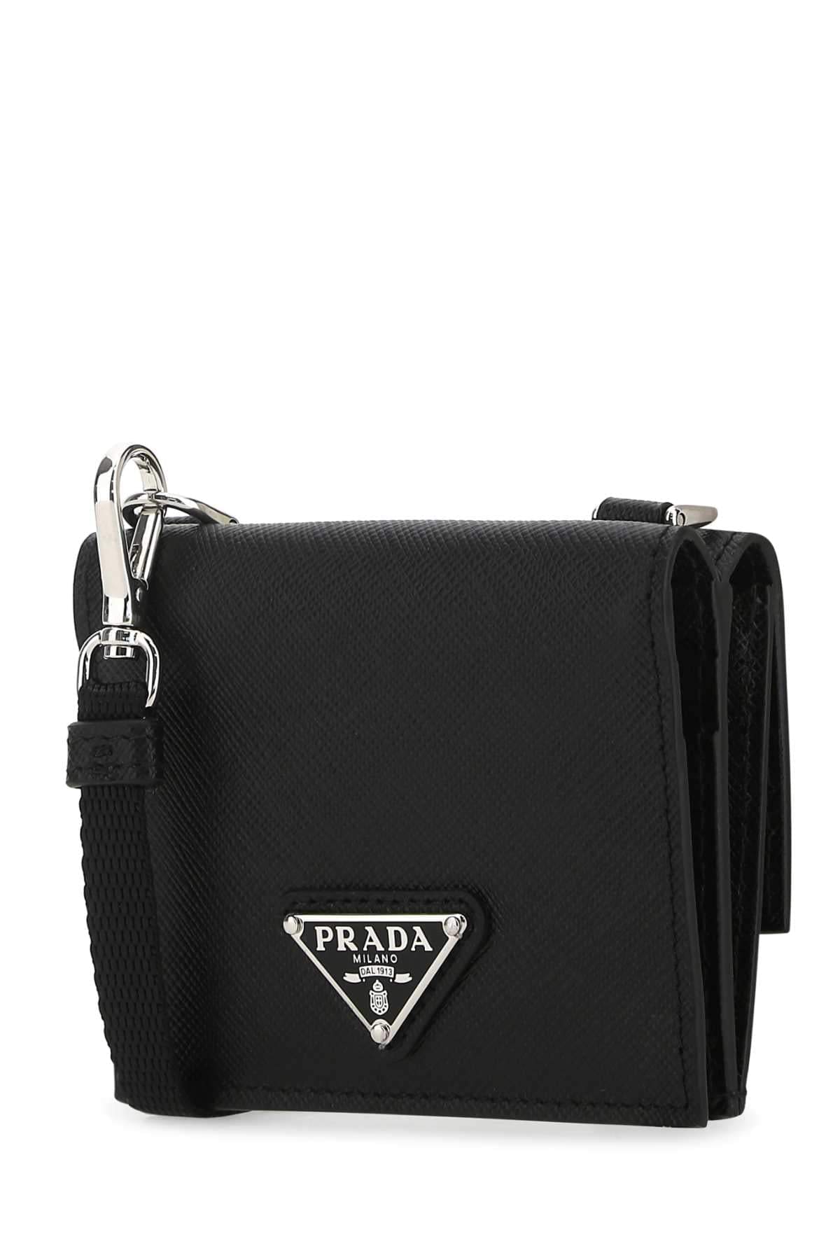 Prada Men Black Leather Cardholder DestGlow