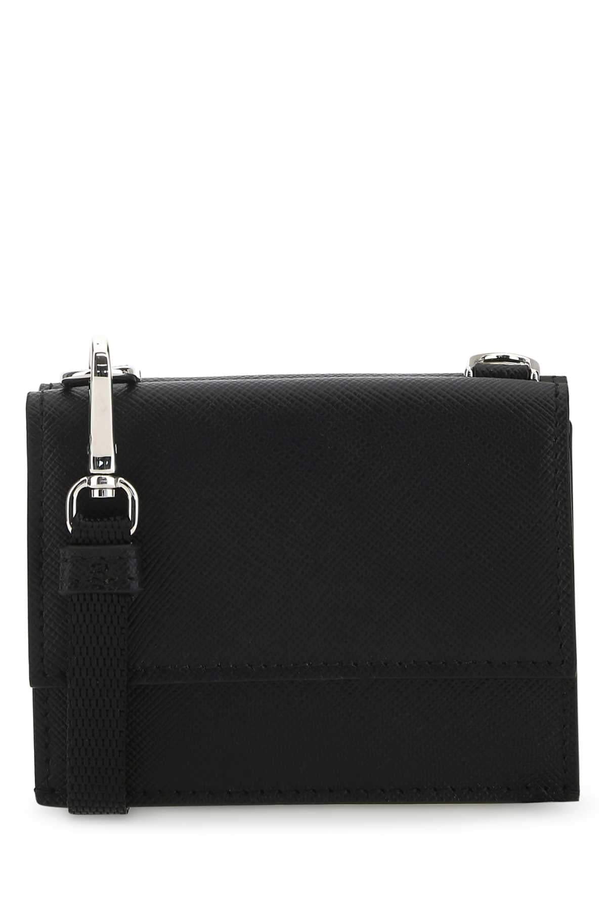 Prada Men Black Leather Cardholder DestGlow