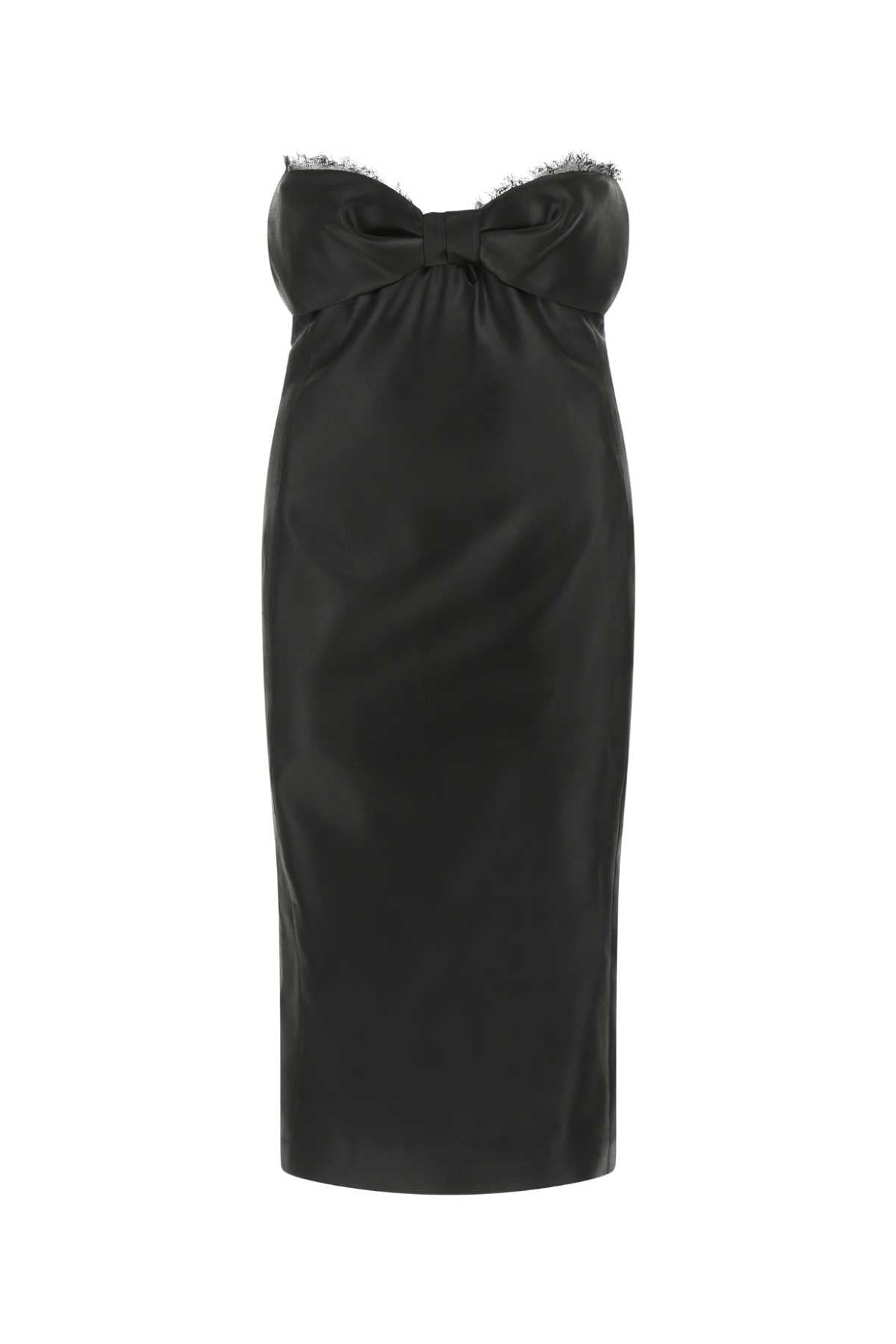 Saint Laurent Women Black Satin Dress DestGlow