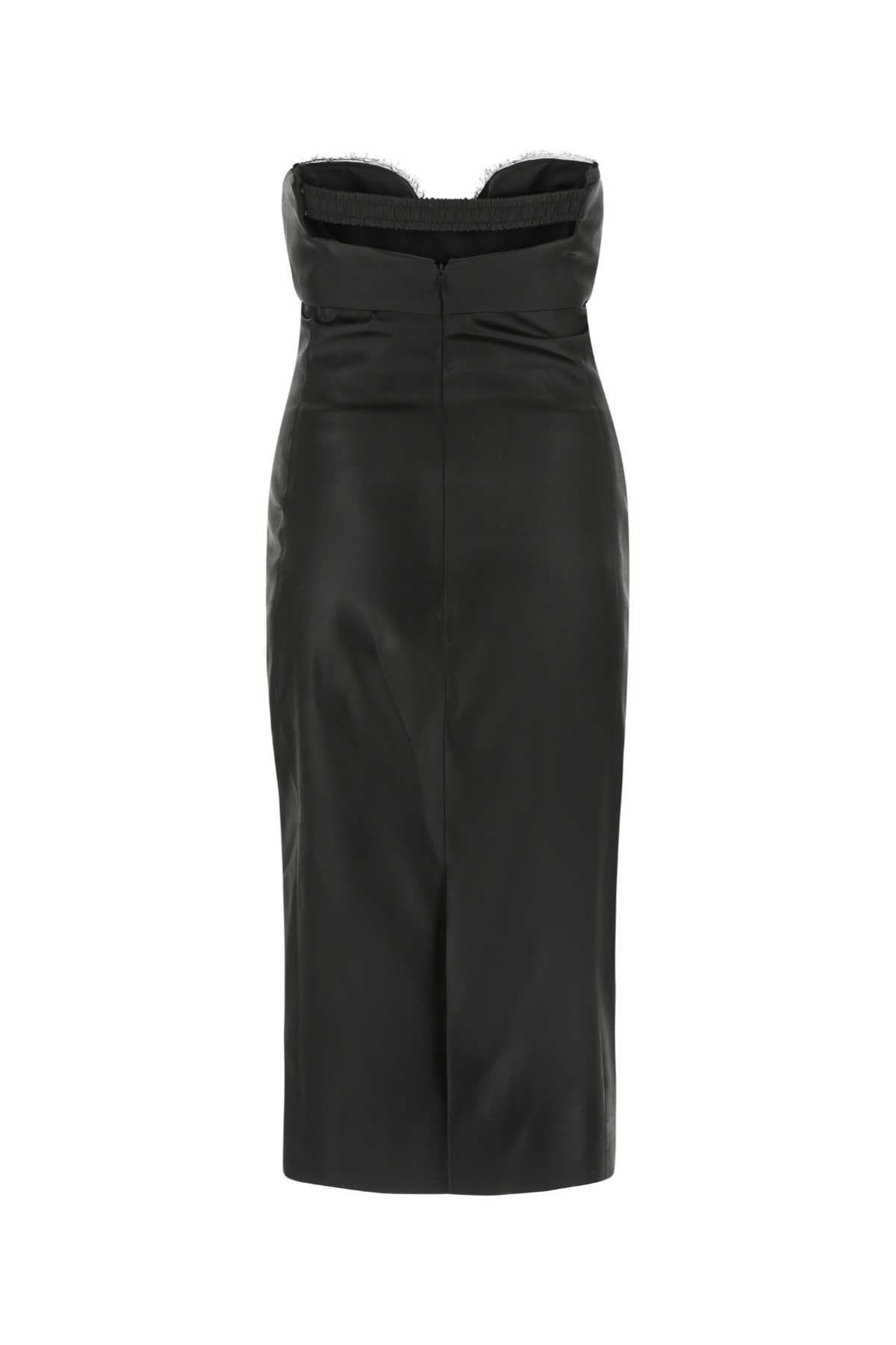 Saint Laurent Women Black Satin Dress DestGlow