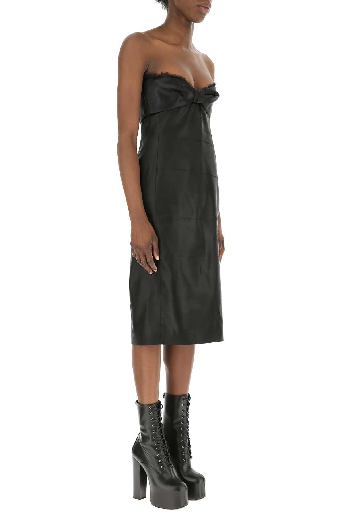 Saint Laurent Women Black Satin Dress DestGlow