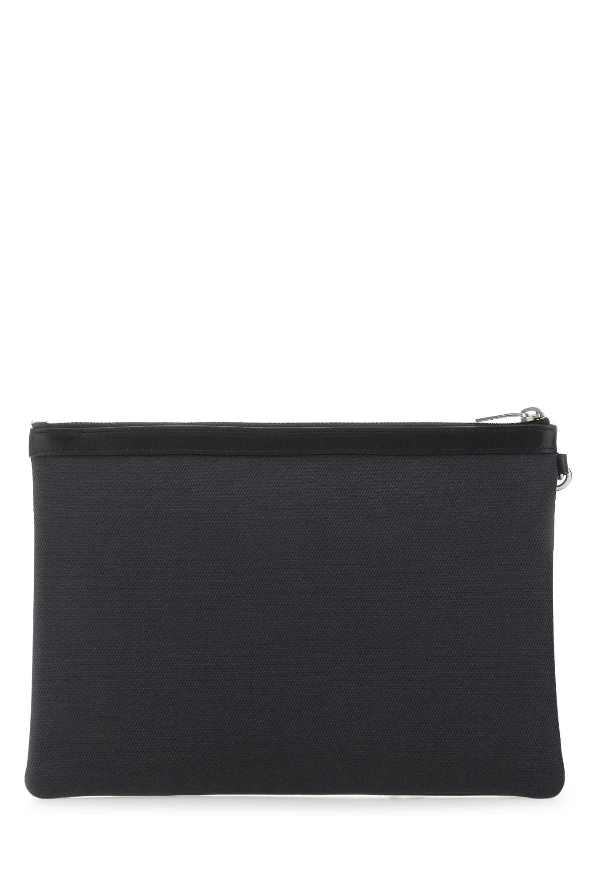 Saint Laurent Men Charcoal Canvas Rive Gauche Clutch by Luosophy