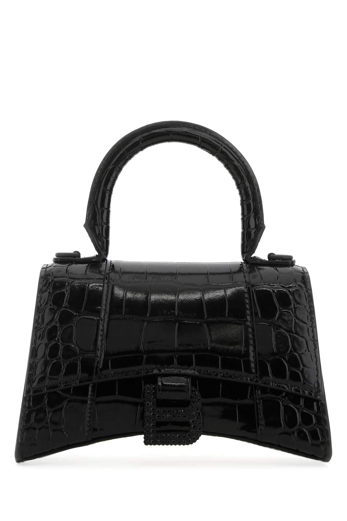 Balenciaga Women Black Leather Xs Hourglass Handbag DestGlow