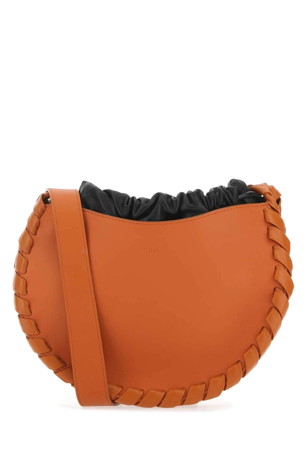Chloe Women Dark Orange Leather Small Mate Crossbody Bag DestGlow