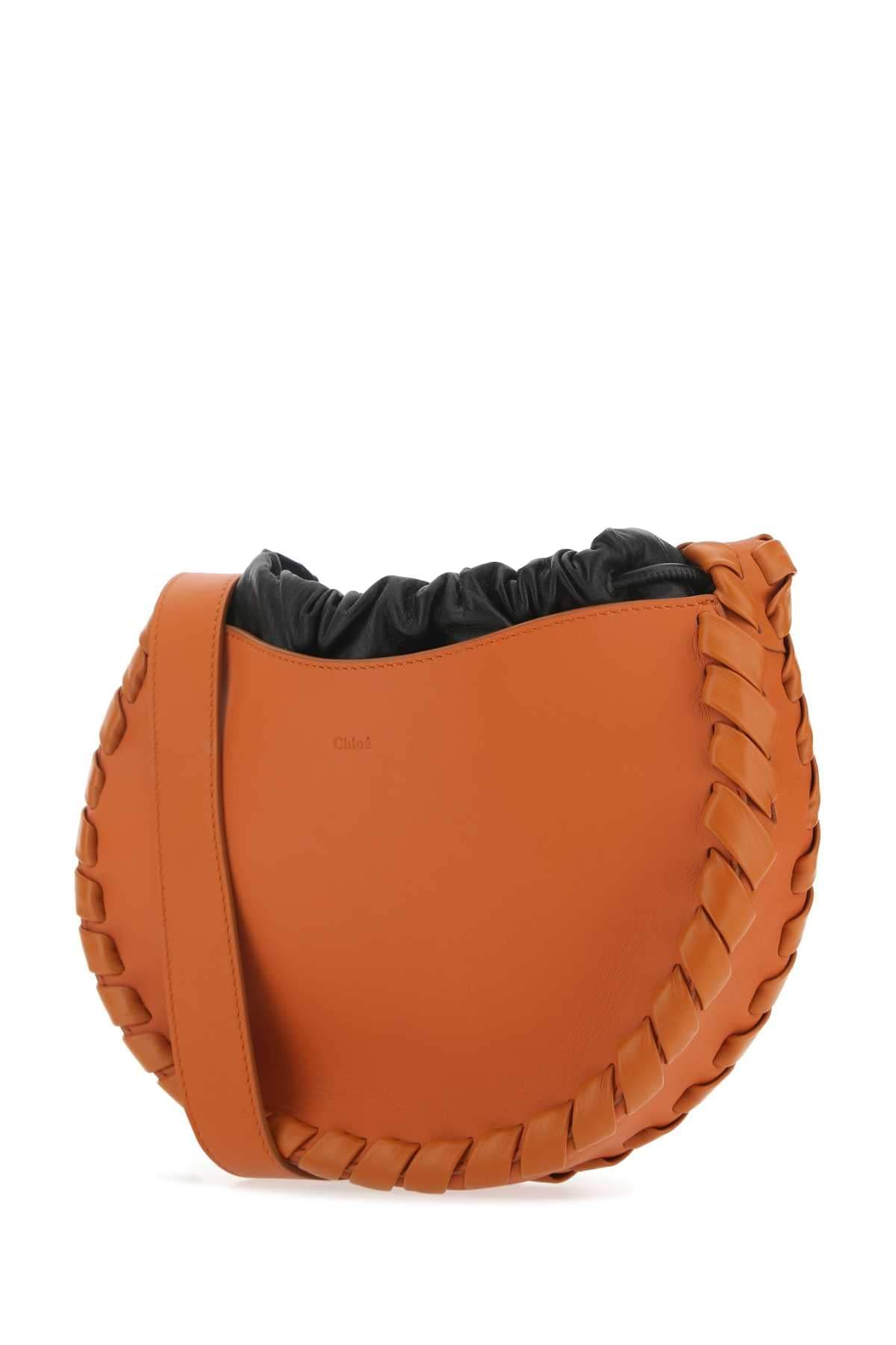 Chloe Women Dark Orange Leather Small Mate Crossbody Bag DestGlow
