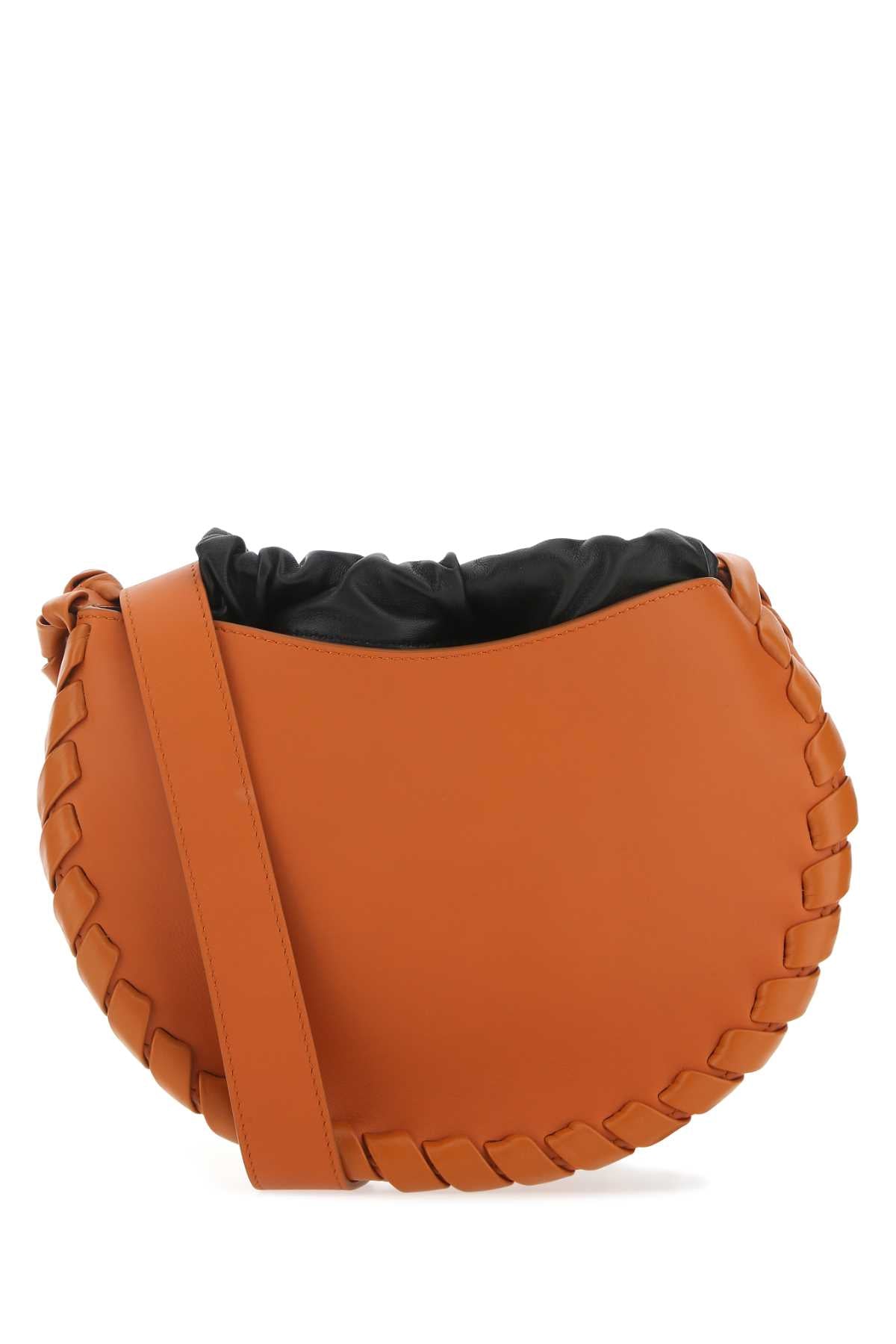 Chloe Women Dark Orange Leather Small Mate Crossbody Bag by Luosophy