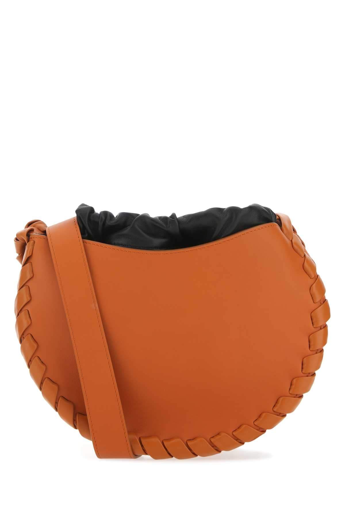Chloe Women Dark Orange Leather Small Mate Crossbody Bag DestGlow
