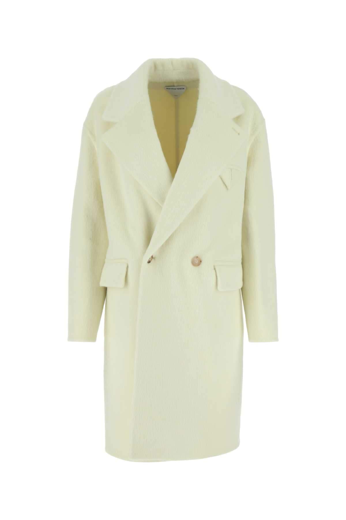 Bottega Veneta Women Ivory Wool Blend Coat DestGlow