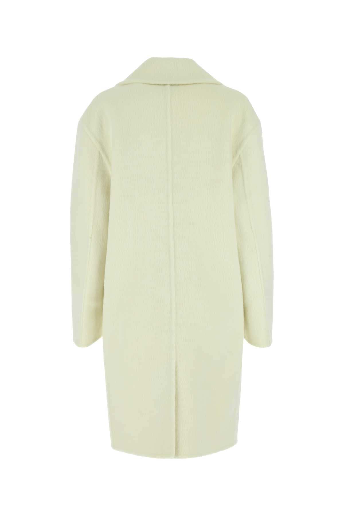 Bottega Veneta Women Ivory Wool Blend Coat DestGlow