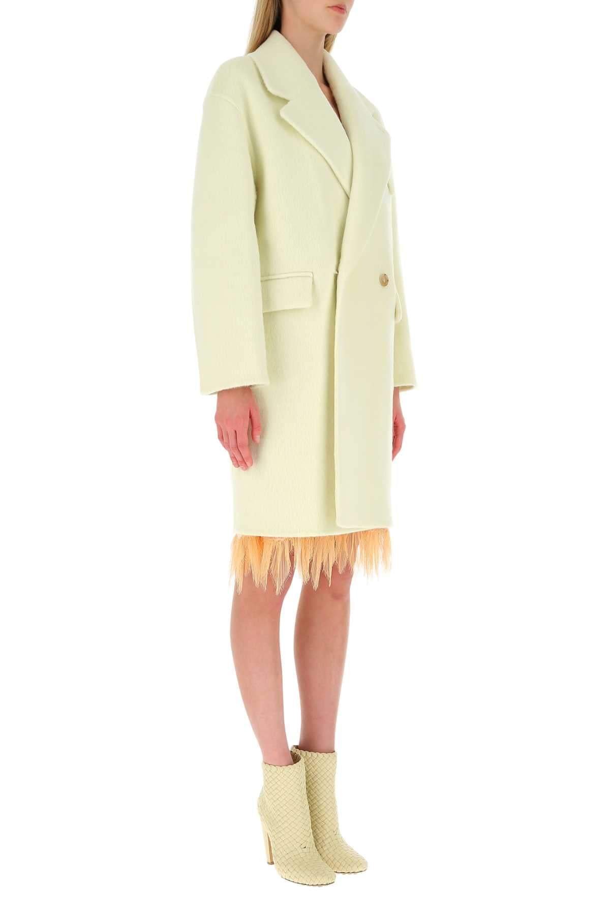Bottega Veneta Women Ivory Wool Blend Coat DestGlow