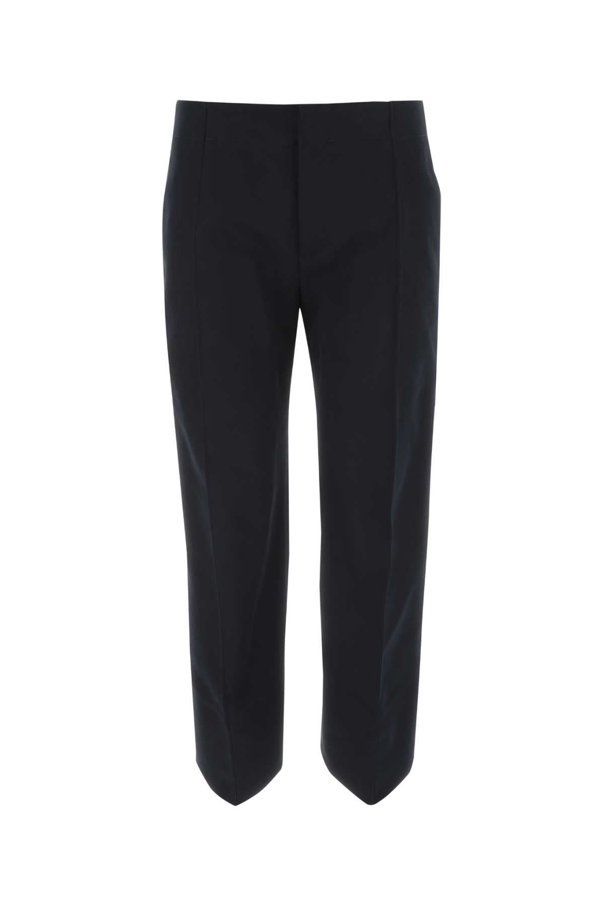 Bottega Veneta Women Midnight Blue Cotton Cropped Cut Pant DestGlow