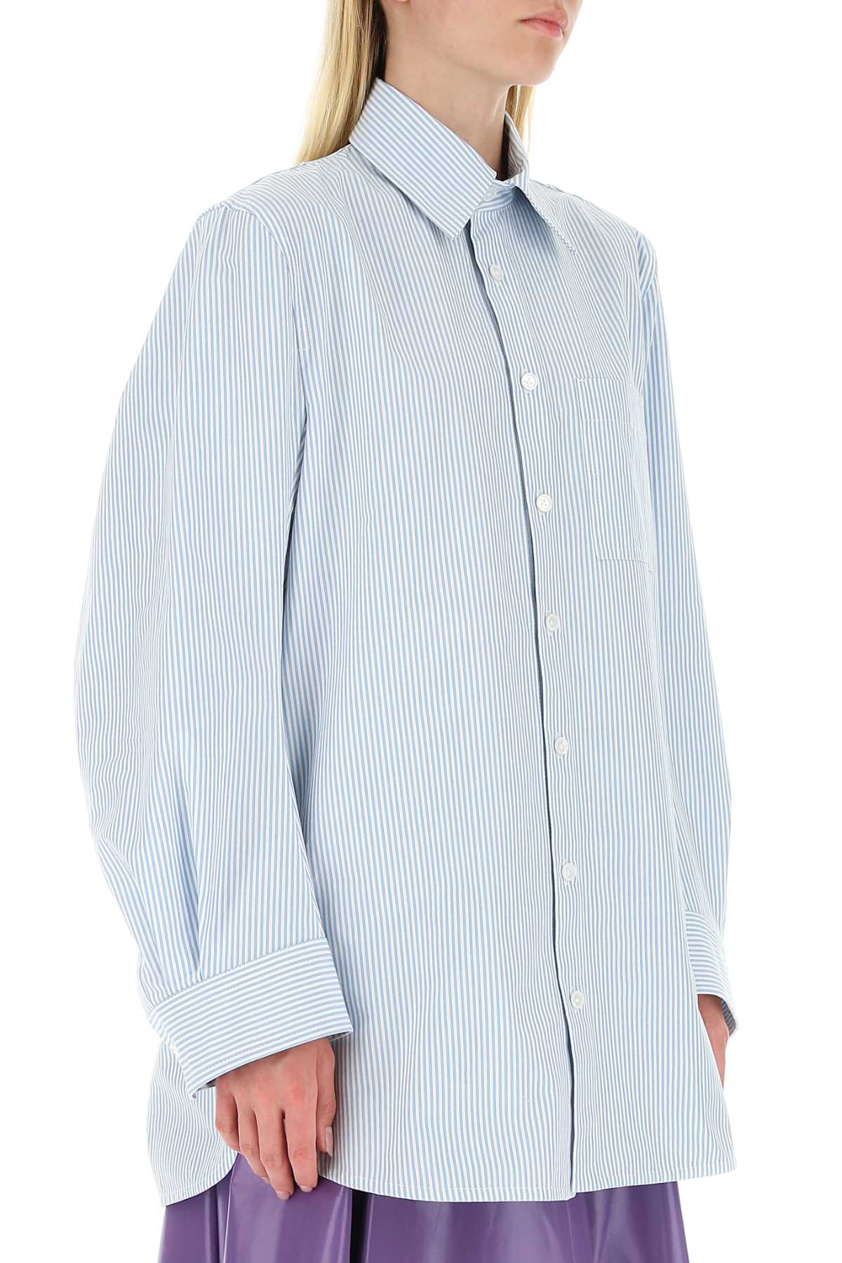 Bottega Veneta Women Embroidered Cotton Oversize Shirt by Luosophy