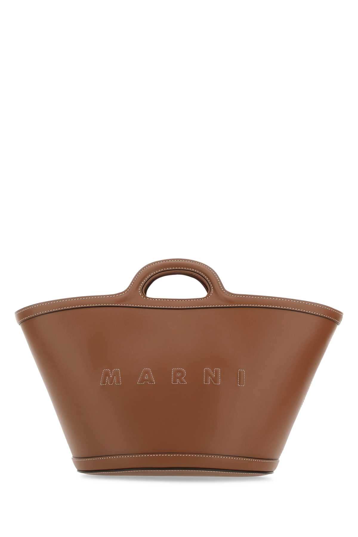 Marni Women Brown Leather Small Tropicalia Handbag DestGlow