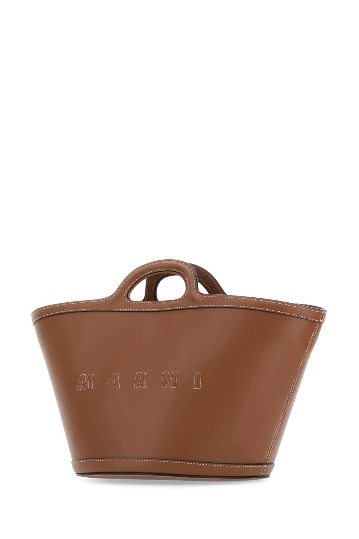 Marni Women Brown Leather Small Tropicalia Handbag DestGlow