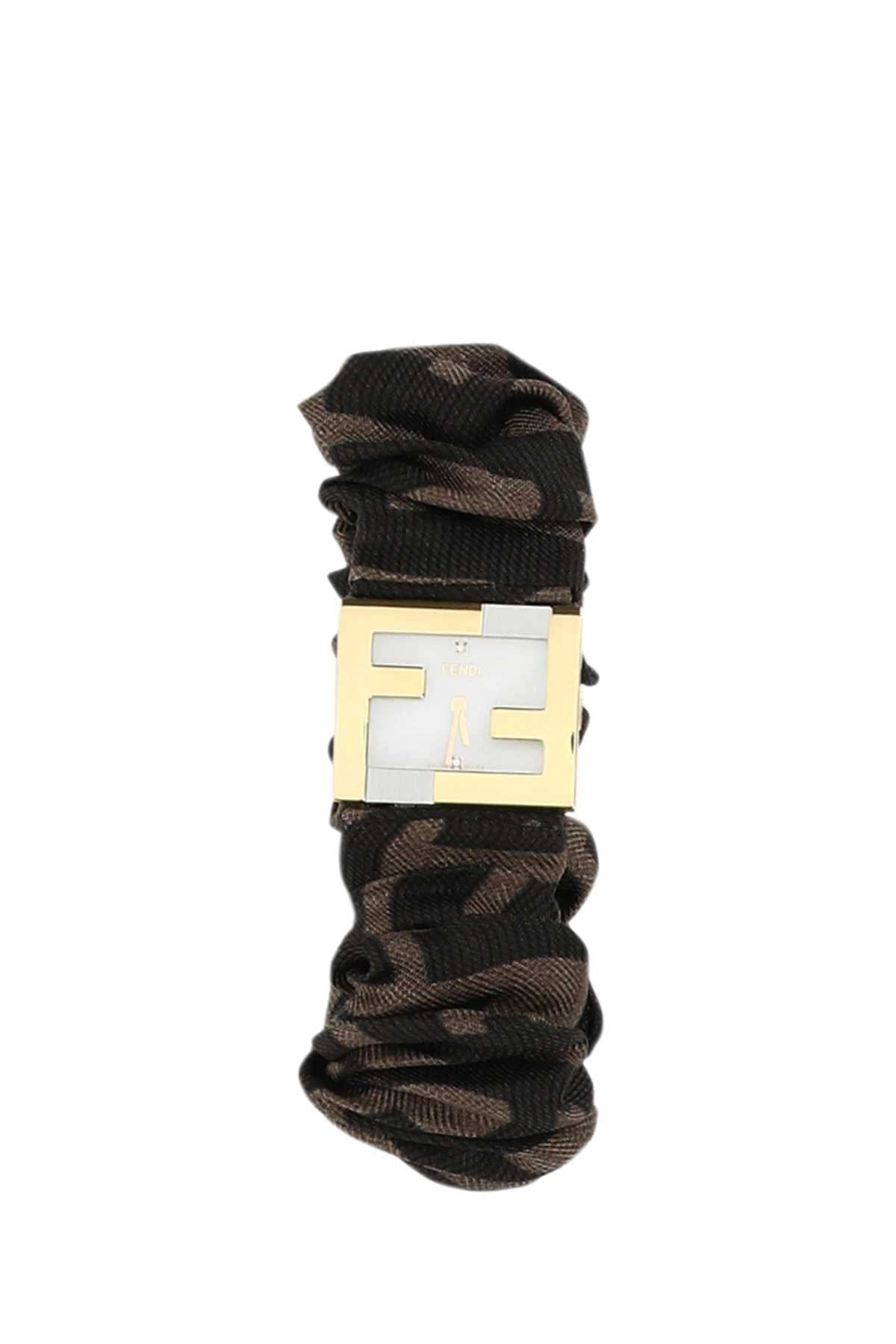 Fendi Women Stainless Steel And Embroidered Nylon Fendimania Baguette Watch DestGlow