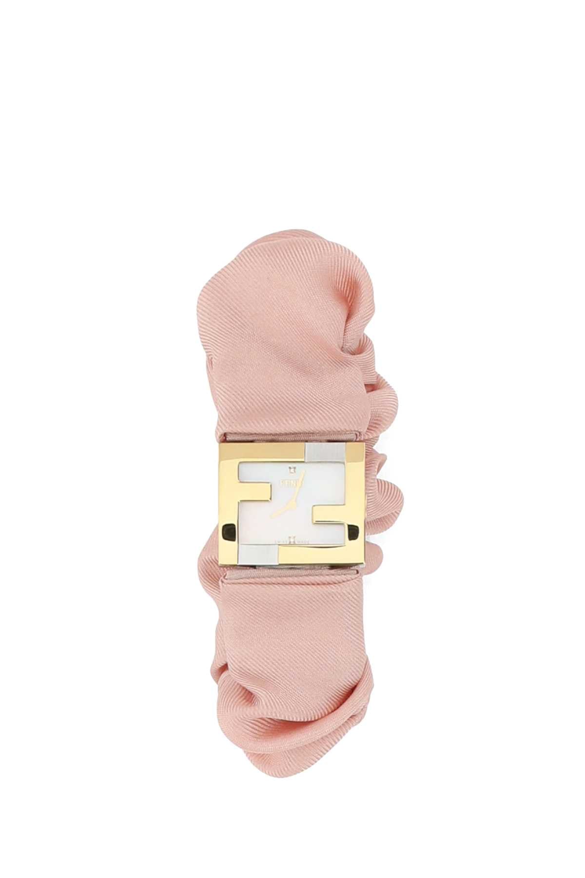 Fendi Women Stainless Steel And Pink Nylon Fendimania Baguette Watch DestGlow