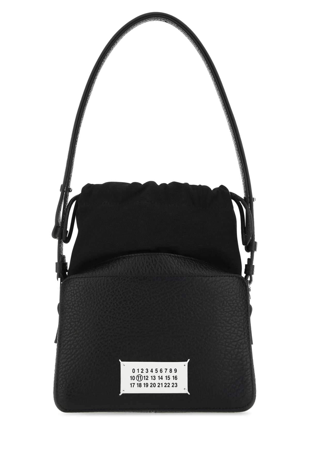 Maison Margiela Women Black Leather And Fabric 5Ac Bucket Bag DestGlow