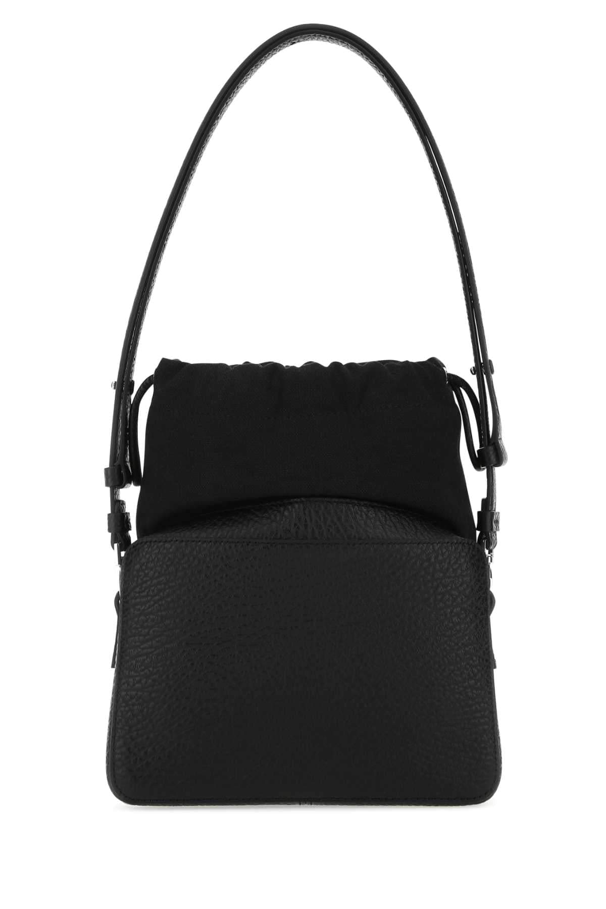 Maison Margiela Women Black Leather And Fabric 5Ac Bucket Bag DestGlow