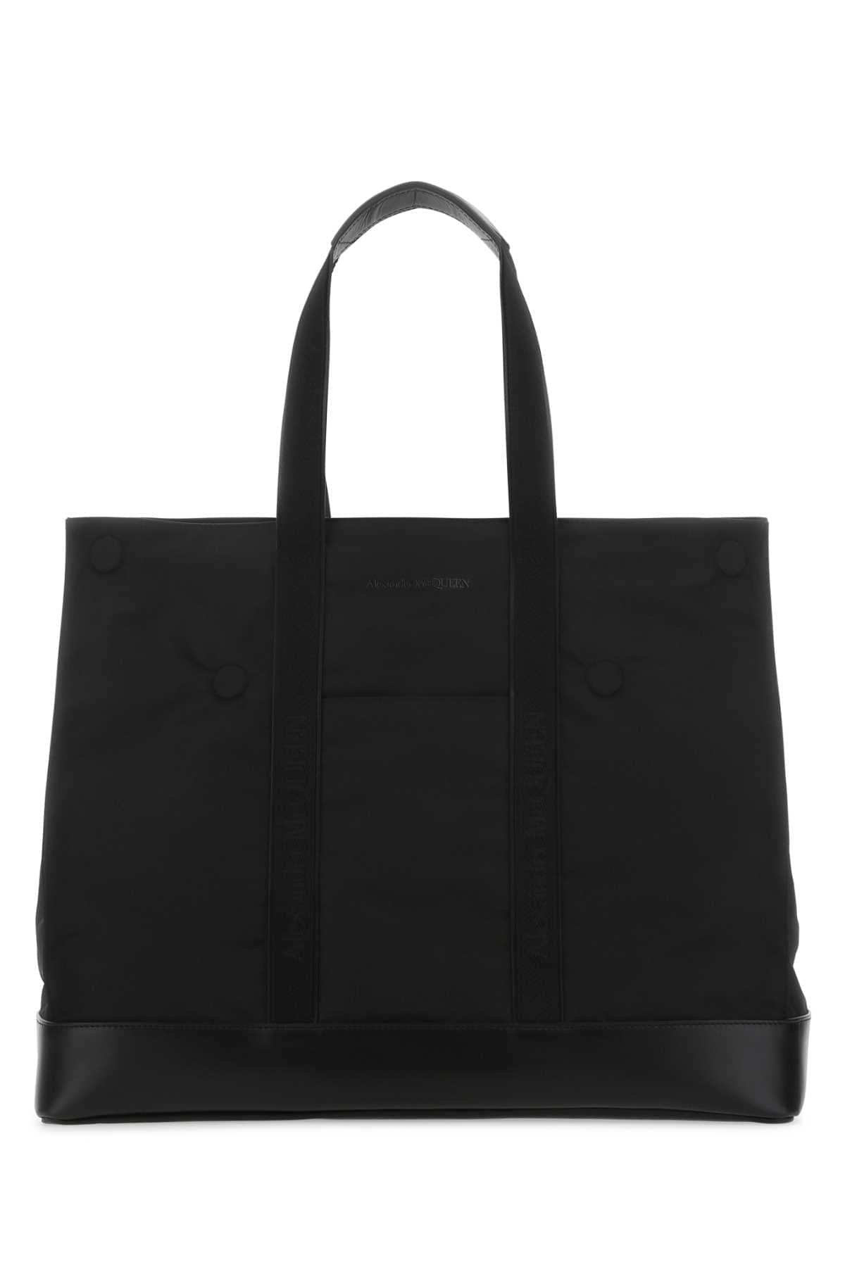 Alexander Mcqueen Men Black Fabric Shopping Bag DestGlow
