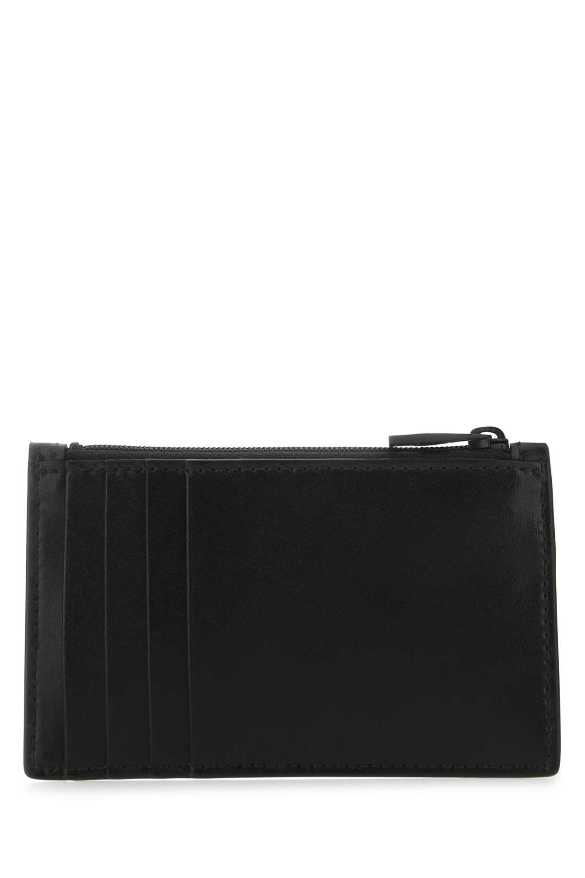 Alexander Mcqueen Men Black Leather Card Holder by Luosophy