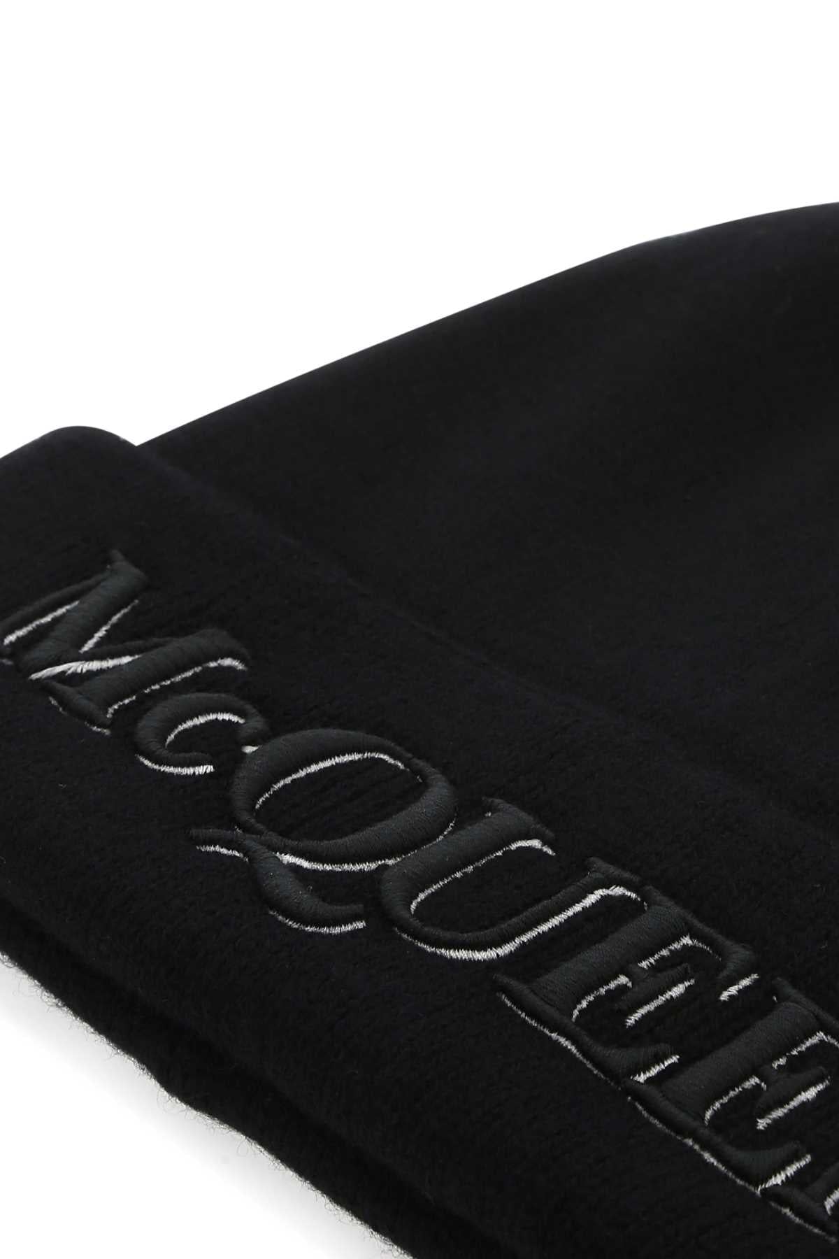 Alexander Mcqueen Men Black Cashmere Beanie Hat DestGlow