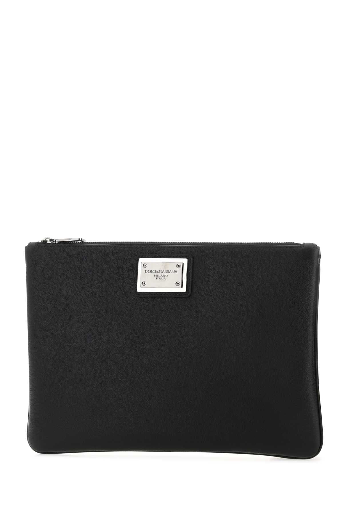 Dolce & Gabbana Men Black Leather And Nylon Pouch DestGlow