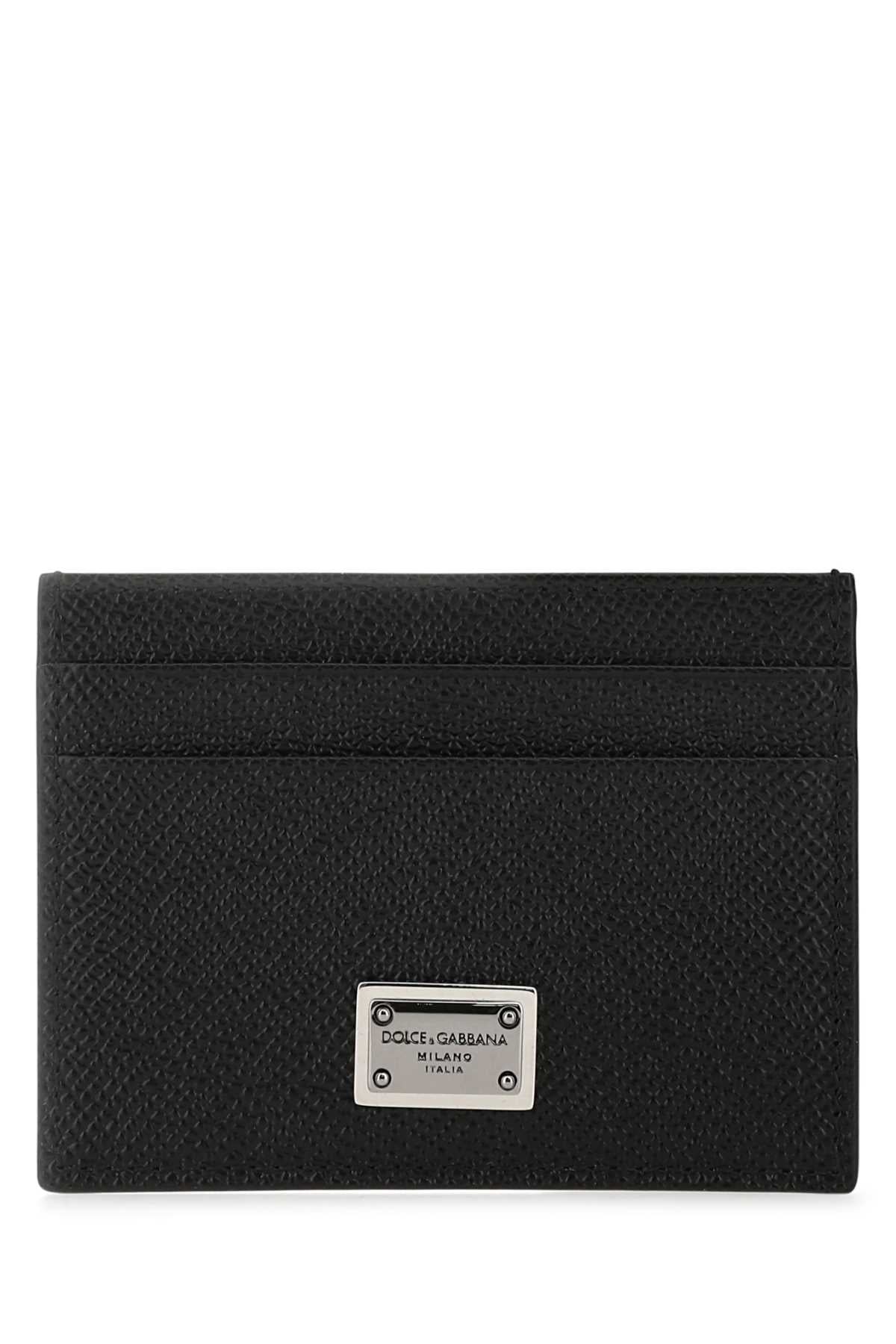 Dolce & Gabbana Men Black Leather Card Holder DestGlow