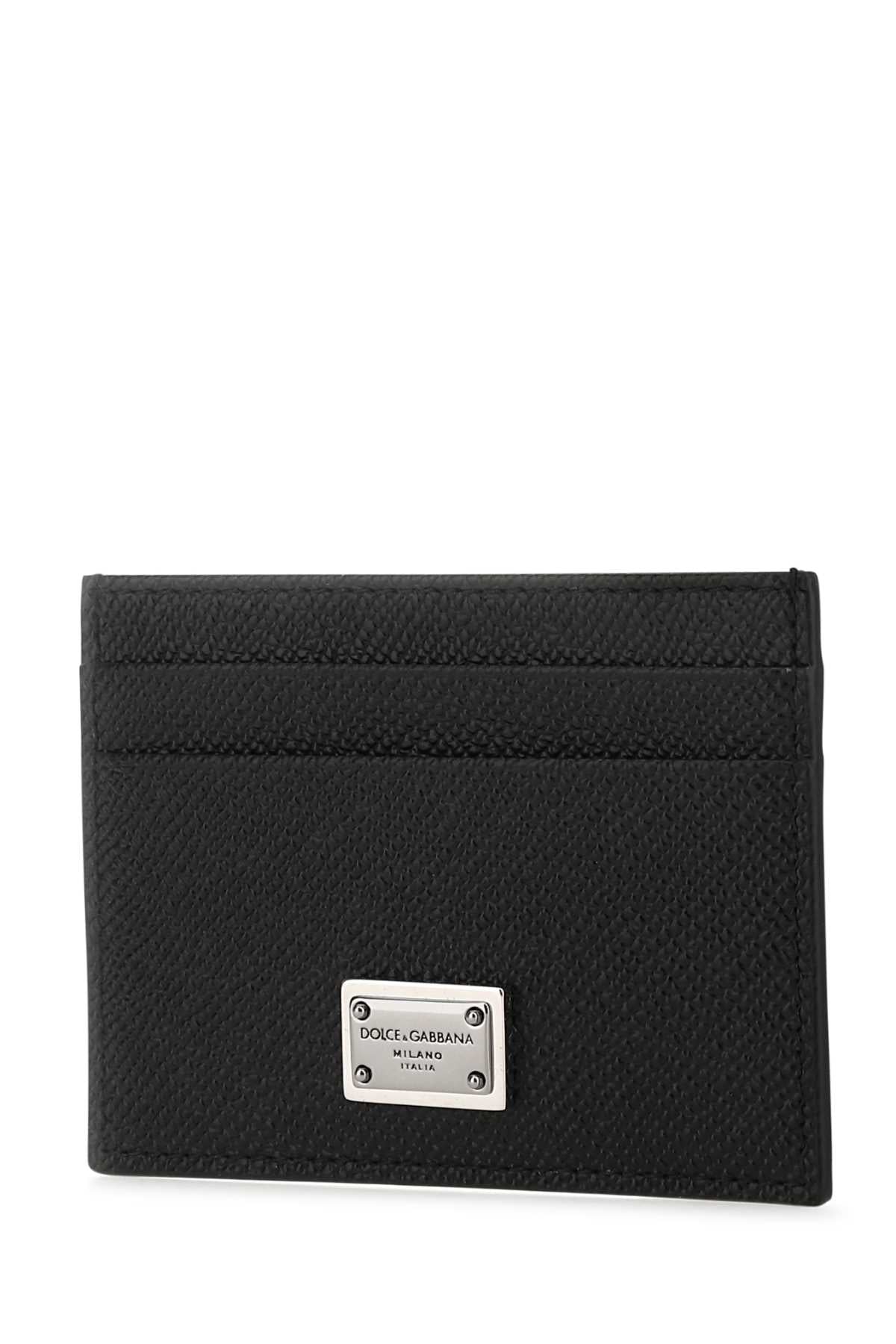 Dolce & Gabbana Men Black Leather Card Holder DestGlow