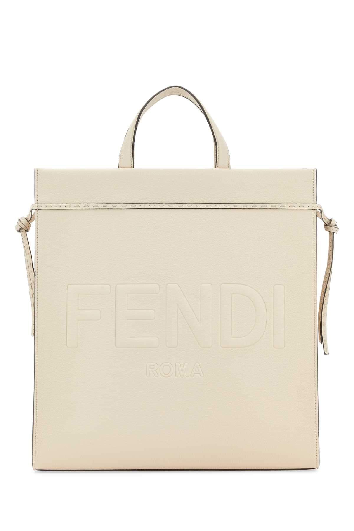 Fendi Men Ivory Medium Go To Shopper Shopping Bag DestGlow