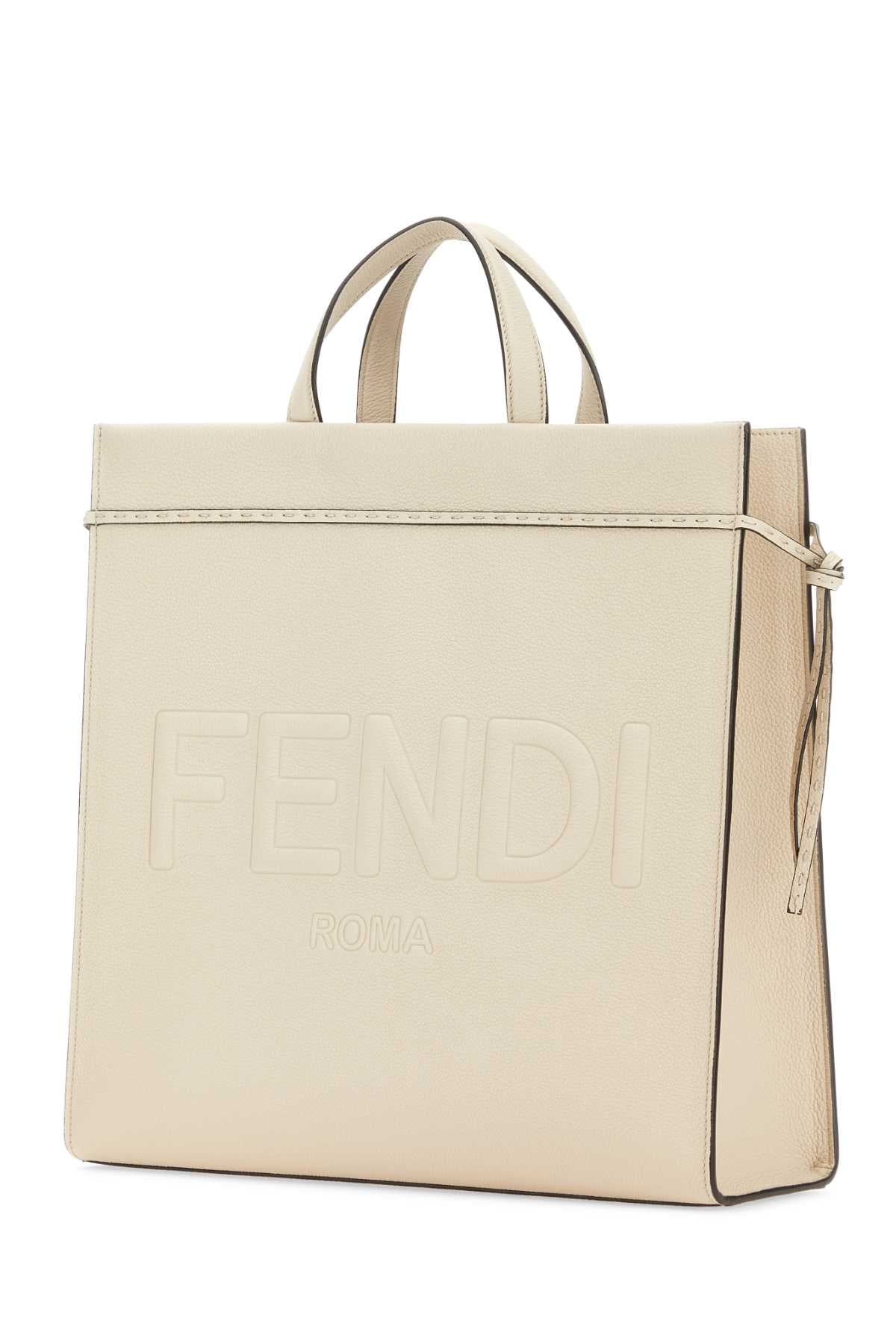 Fendi Men Ivory Medium Go To Shopper Shopping Bag DestGlow