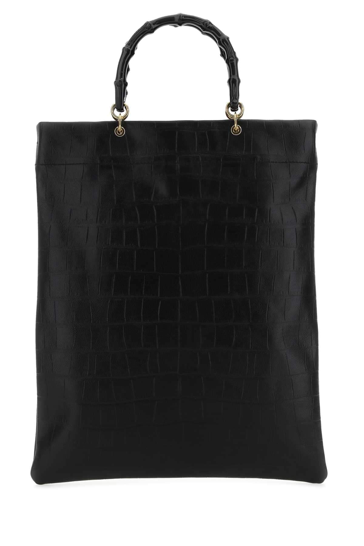 Jil Sander Women Black Leather Medium Shopping Bag DestGlow